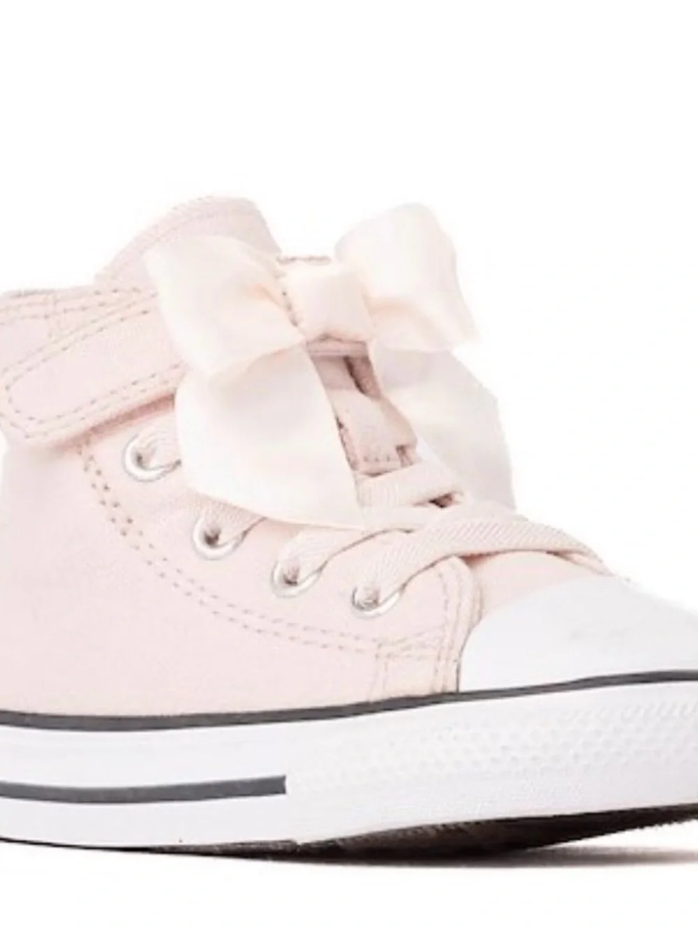Converse Kids Light Pink High-Top Canvas Sneakers with Bow Accent